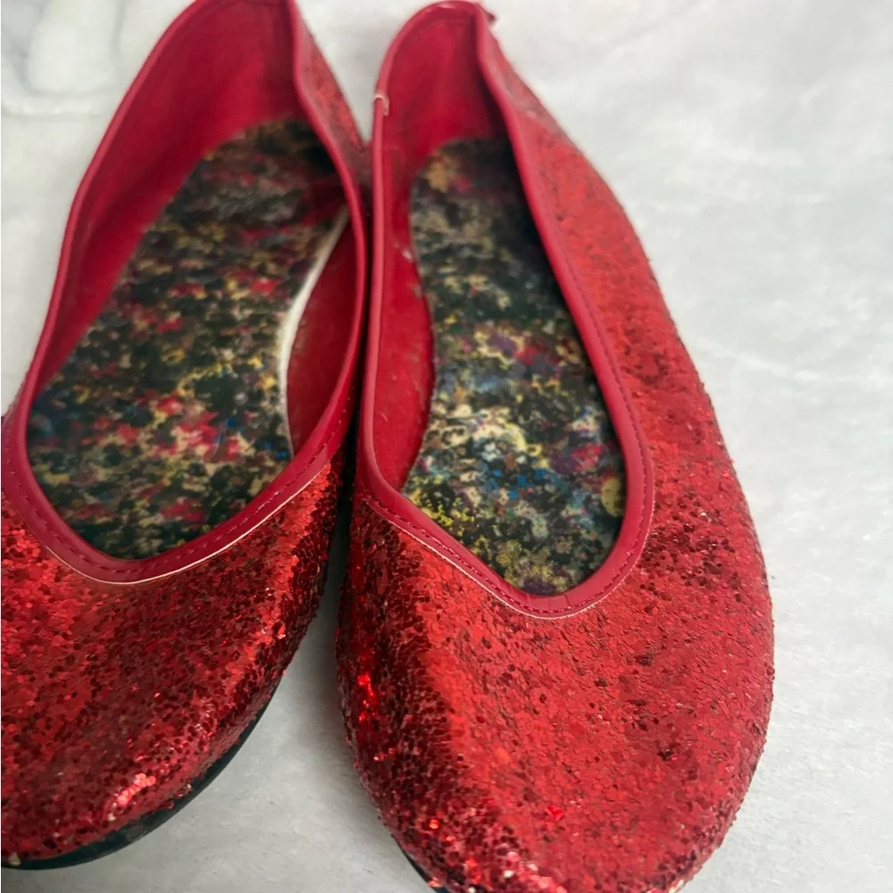 Faded Glory Glittery Red Kids Slippers